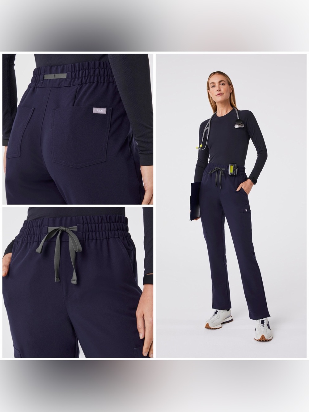 FIGS Dowa High-Rise Straight-Leg Scrub Trouser (Size M)